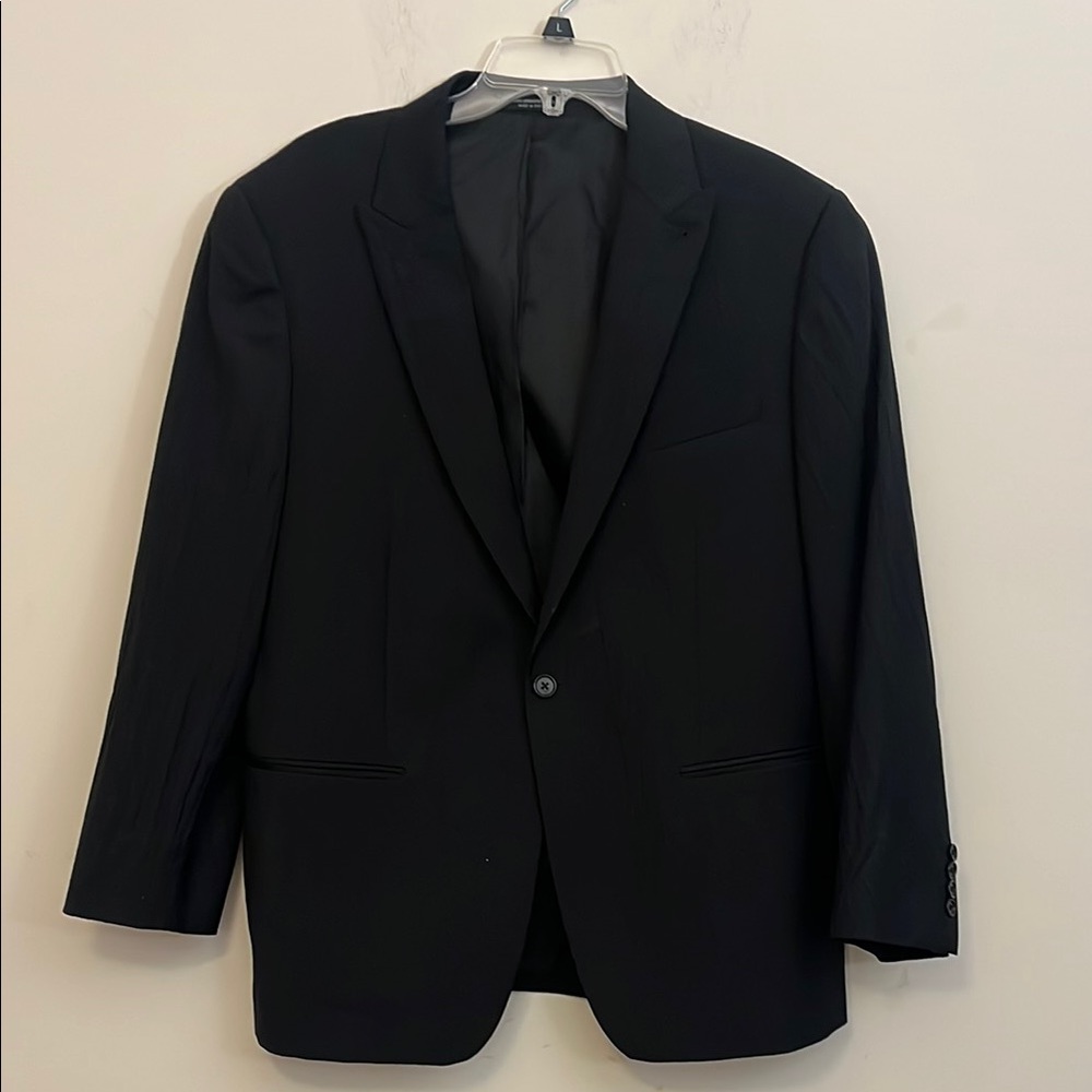 John Varvatos Black Crepey Wool Sport Coat Ward Size 44R